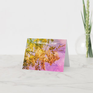 White Locust Flower Blossoms Art Thank You Card