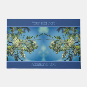 White Locust Flower Blossoms Personalized Doormat