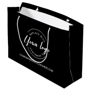 White logo and website Custom Business Large Gift Bag