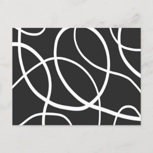 White Loops Against Black Background Postcard