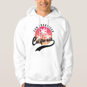 White Los Angeles Retro Sweat - shirt à capuche bl