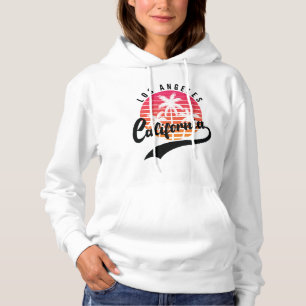 White Los Angeles Retro Sweat - shirt à capuche fé