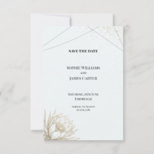 White Lotus Art Deco City Wedding Save the Date