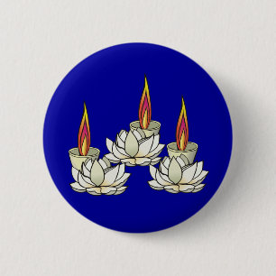White Lotus & Deepas 2 Inch Round Button