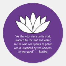White Lotus Flower and Buddha Quote
