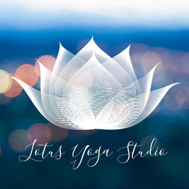 White Lotus Flower Art Elegant Unique Yoga Studio Window Cling (Creator Uploaded)