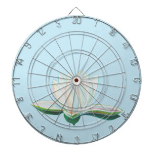 White Lotus Flower Illustration   Dartboard