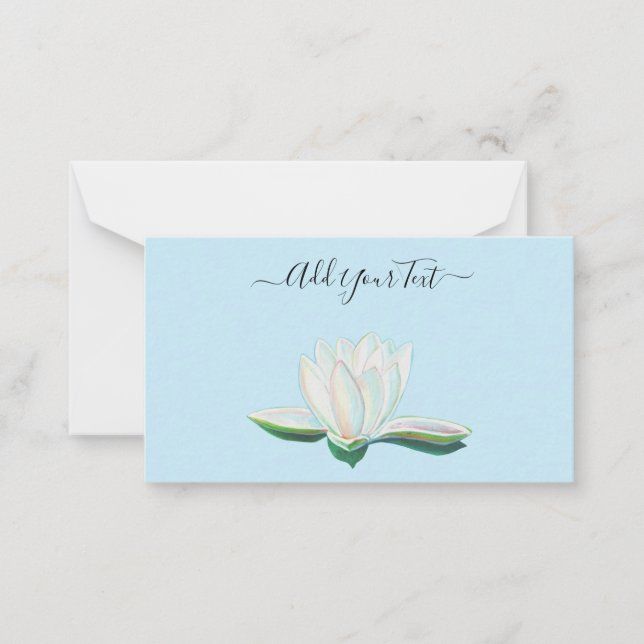 White Lotus Flower Luminous Customizable Card (Front)