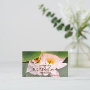 White Lotus flowers, custom,  Business Card
