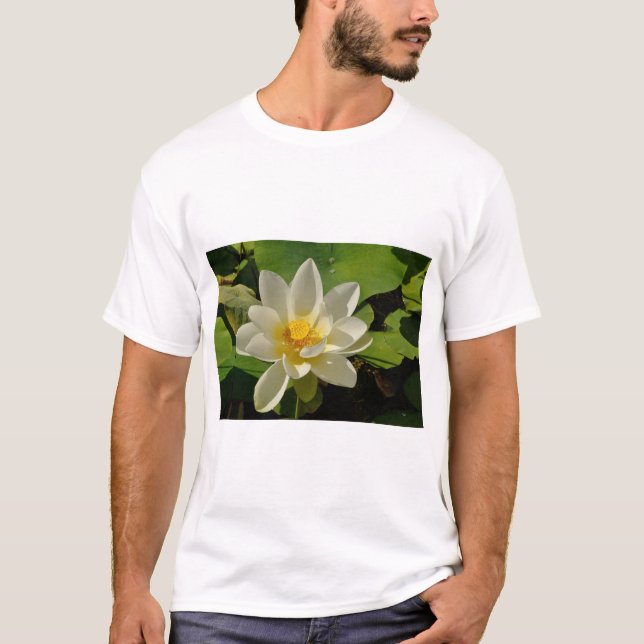 White Lotus flowers in a pond T-Shirt (Front)