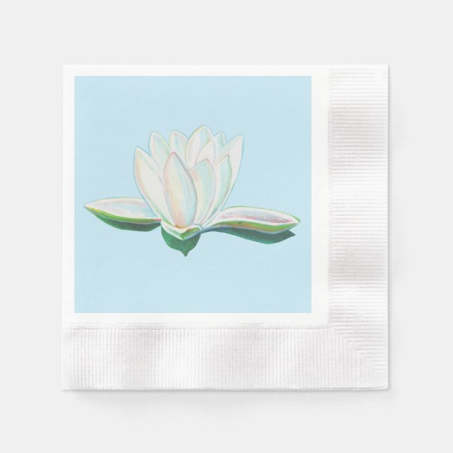 White Lotus Illustration   Napkin (Front)