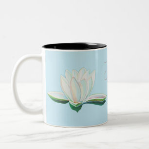 White Lotus Luminous Illustration Personalized Two-Tone Coffee Mug