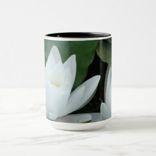 White Lotus Throw Pillow  Mug
