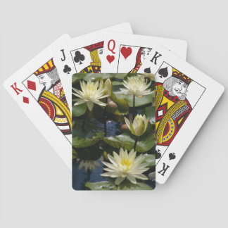 White lotus waterlilies lily pads playing cards
