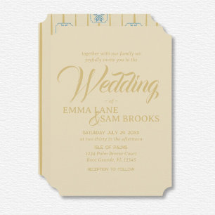 White Lotus Wedding  Invitation