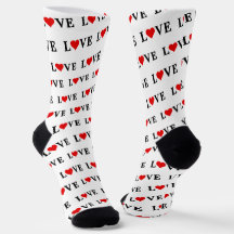 White LOVE Heart Simple Minimal Elegant Chaussette