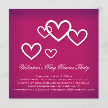 White Love Hearts on Dark Pink Valentines Party