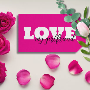 White LOVE Hot Pink Valentine Gift Tags