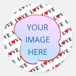 White LOVE Minimalist Classic Round Sticker