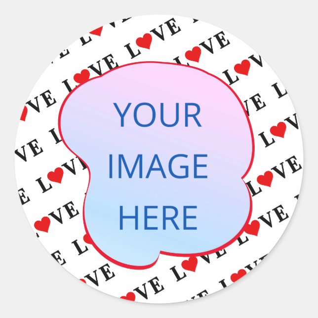 White LOVE Minimalist Classic Round Sticker (Front)