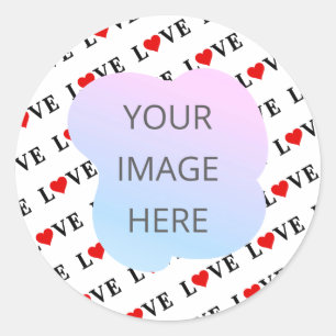 White LOVE Minimalist Classic Round Sticker