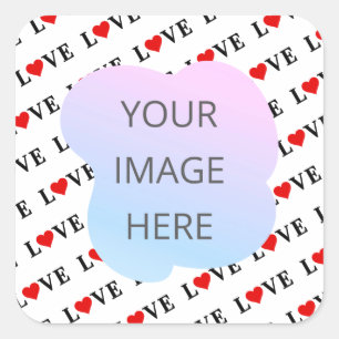 White LOVE Minimalist Square Sticker