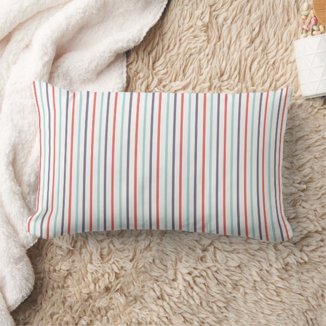 White Lumber Pillow with Vertical Line Pattern (Blanket)