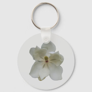 White Magnola flower on a key chain