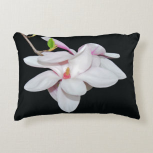 White Magnolia Accent Pillow