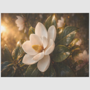 White Magnolia Blossom Botanical Floral Spring Tissue Paper