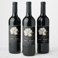White Magnolia Future Mrs. Wine Labels