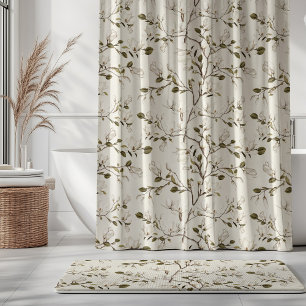 White Magnolia Grove on Cream Elegant Floral 