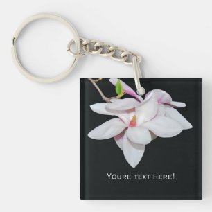 White Magnolia Keychain