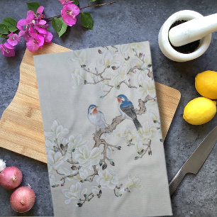 White Magnolia  Kitchen Towel