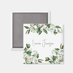 White Magnolia  Magnet