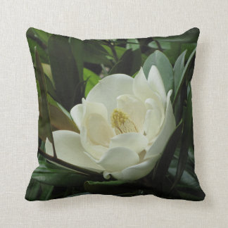 White Magnolia Throw Pillow