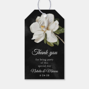 White Magnolia Wedding Favour Tags