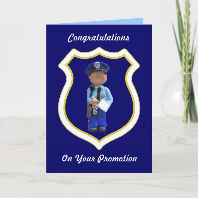 White Male Police Officer Custom Promotion Cards (Front)