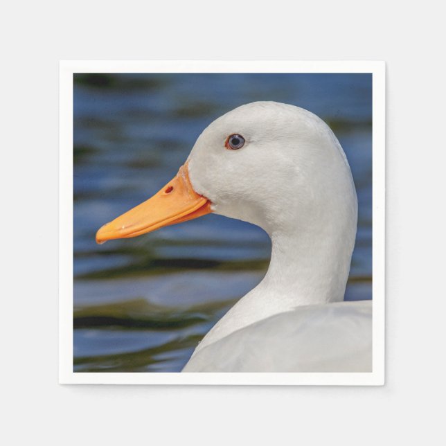 White Mallard Duck Napkin (Front)