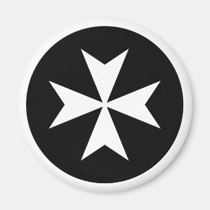 White Maltese Cross Magnet
