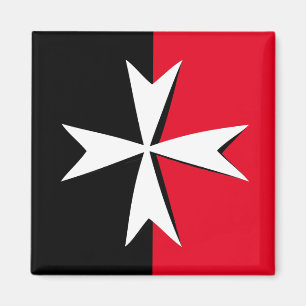 White Maltese Cross & Malta flag fashion symbol Magnet