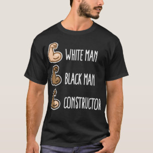 White man black man constructor biceps gym fitness T-Shirt