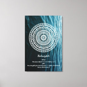 White Mandala Let the sea set you free Canvas Print