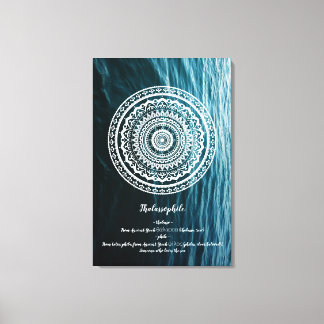 White Mandala Let the sea set you free Canvas Print