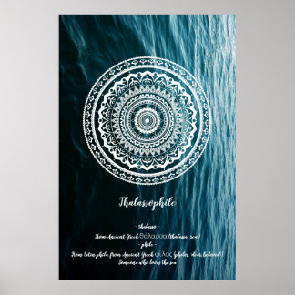 White Mandala Let the sea set you free Poster