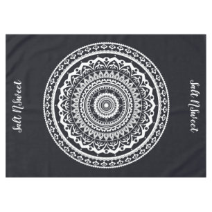 White Mandala Let the sea set you free Tablecloth