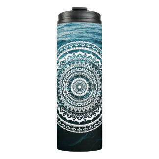 White Mandala Let the sea set you free Thermal Tumbler