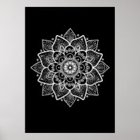 White Mandala On Black