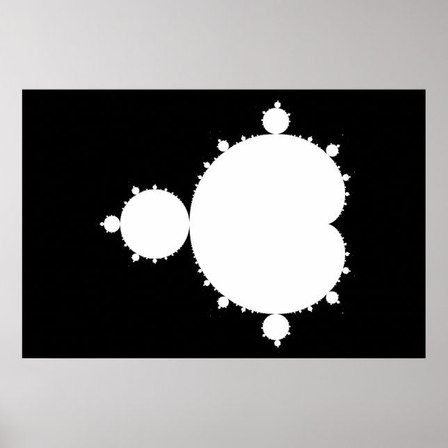 White Mandelbrot Poster (Front)