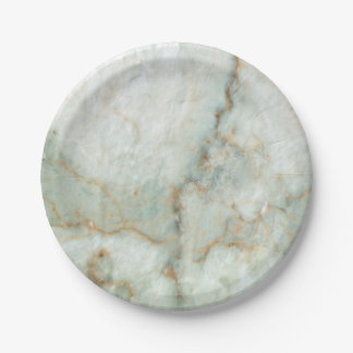 White Marbe Paper Plate